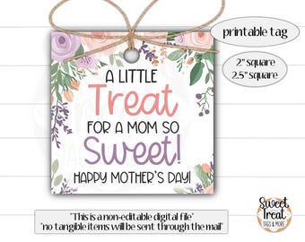 Mother’s Day Cookie Tags - Mother's day Gift Tags - Mother's Day Treat Tags - Happy Mother's day gift tag- little treat for a mom so sweet