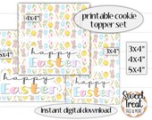 Printable Easter cookie topper set - Easter favor tag - Easter bag topper - Easter treat topper - Easter party favor tag - Easter class tag