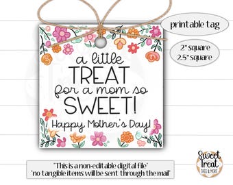 Mother’s Day Cookie Tags - Mother&#39;s day Gift Tags - Mother&#39;s Day Treat Tags - Happy Mother&#39;s day gift tag- little treat for a mom so sweet