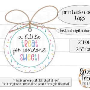 Afdrukbaar koekjeslabel -2"-2,5"- een kleine traktatie voor een lief iemand - iemand lief rond traktatielabel - koekjeslabel - iemand lief rond cadeaulabel