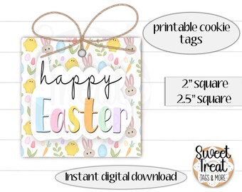 Easter cookie tags - Easter class tag - Easter teacher tag - Easter treat tag - Easter goodie bag - Kids Easter tag - Easter cookies -