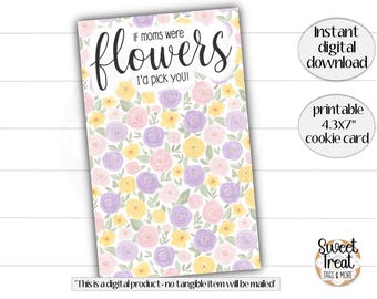 Muttertags Cookie Karte zum Ausdrucken - Happy Mothers Day Cookie Karte - Muttertags-Plätzchen 11x18