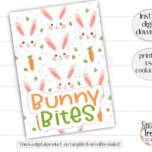 Wydrukuj kartkę z ciasteczkami wielkanocnymi - Bunny Bites - Opakowanie na ciasteczka wielkanocne - Kartki z ciasteczkami wielkanocnymi - Wielkanoc - wiosenna kartka z ciasteczkami - kartki z ciasteczkami