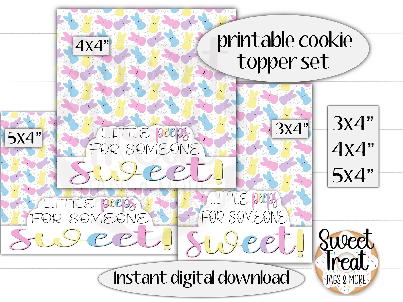Printable Easter Cookie Topper Set Little Peeps for Someone Sweet Peep ...