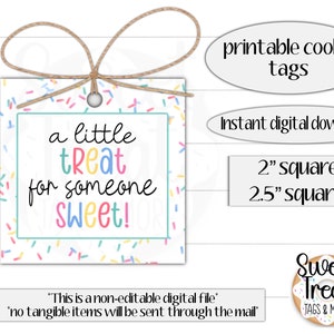 Afdrukbaar koekjeslabel -2"- 2,5" - een kleine traktatie voor een lief iemand