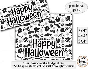 Halloween Keksdeckel zum Ausdrucken - Halloween Gastgeschenke - Halloween Taschendeckel - Halloween Leckerei Deckel - Halloween Süßigkeiten Gastgeschenke