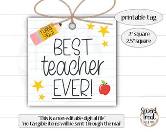 Afdrukbaar cadeaulabel leraar waardering - label leraar waardering - label leraar cookie - cadeau-leraar - label beste leraar - cadeaulabel leraar