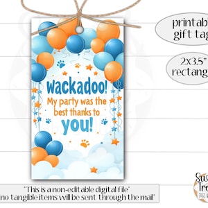 Bluey favor tag - kids party tags - Bluey party thank you tags - Bluey themed party - Bluey party favor - kids birthday favors - wackadoo