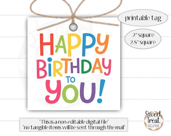 Etiquetas de regalo de cumpleaños imprimibles - Etiqueta de regalo de cumpleaños - Etiqueta de cumpleaños para niños - Etiqueta de regalo de cumpleaños imprimible - Etiqueta de cumpleaños minimalista - Etiqueta de regalo de cumpleaños