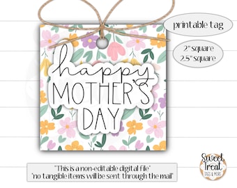 Mother’s Day Cookie Tags - Mother&#39;s day Gift Tags - Mother&#39;s Day Treat Tags - Happy Mother&#39;s day gift tag- Mother&#39;s day cookie packaging