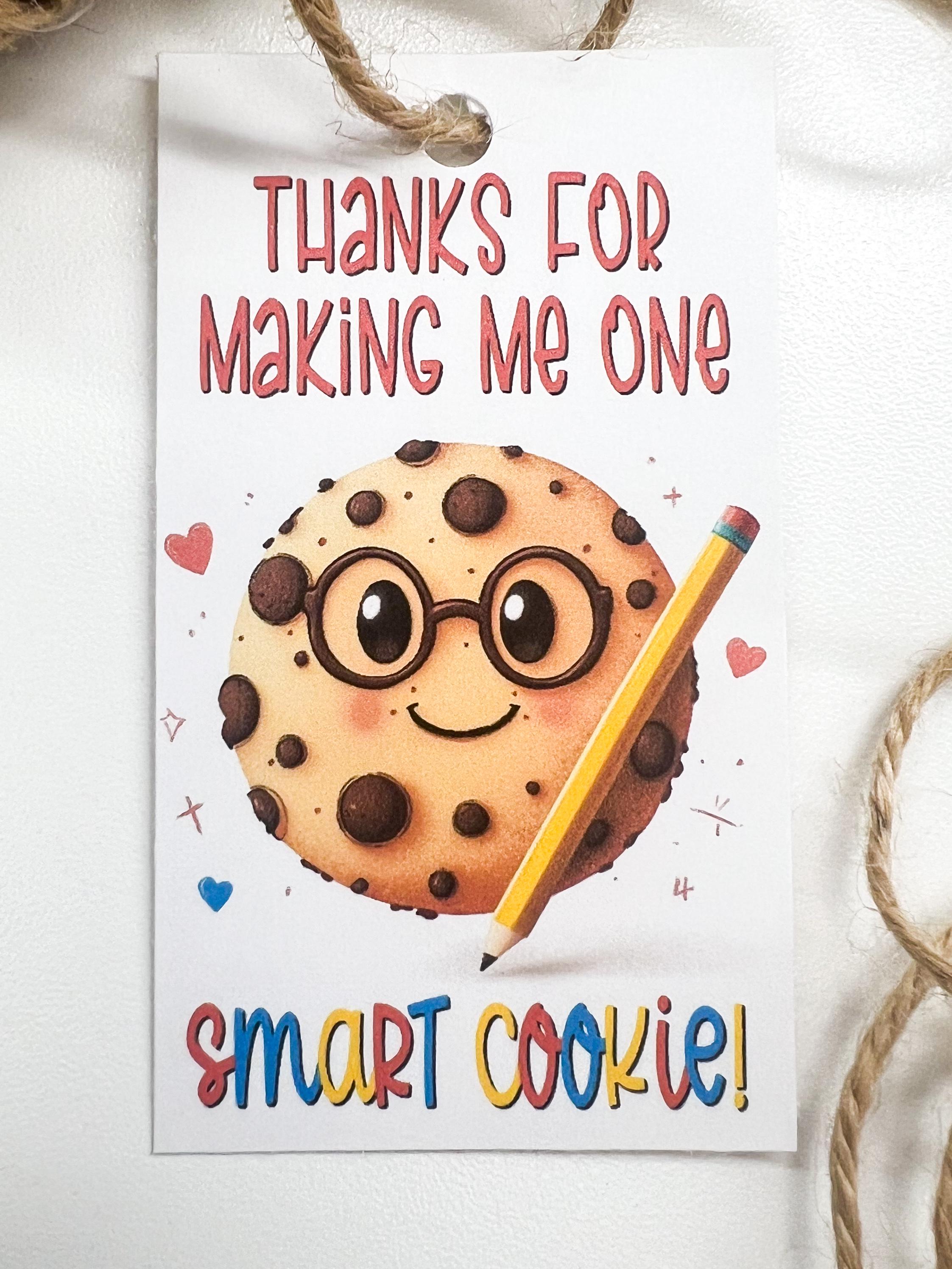 Printable Teacher Appreciation Gift Tag - Teacher Cookie Tag - Thank ...