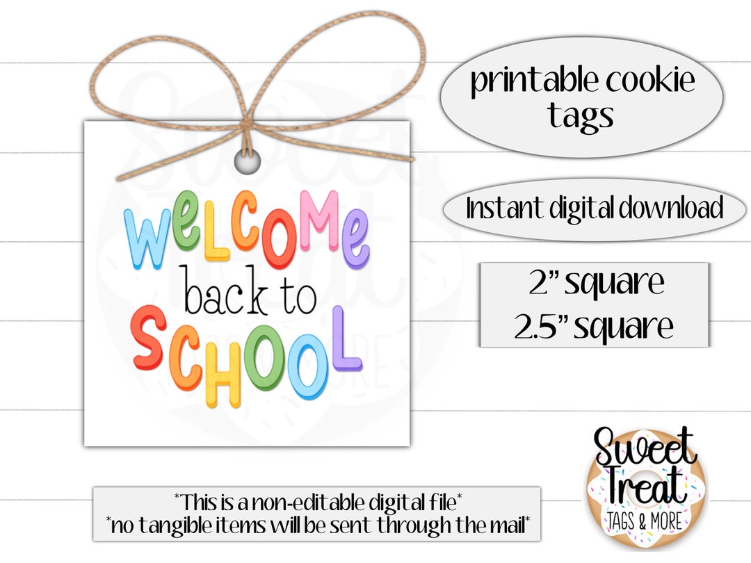 Printable Back to School Gift Tag - 2"-2.5" - Back to School Favor Tags ...
