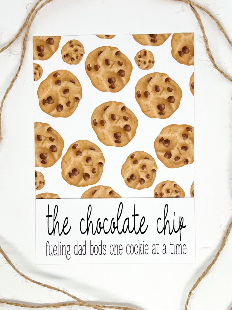 Printable Father's Day Cookie Card Chocolate Chip Card 3.5x5 Dad Bod ...