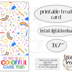 Carta stampabile per il ritorno a scuola -3x7- anno colorato - bomboniere per il ritorno a scuola - confezione per biscotti per il ritorno a scuola - bomboniere per l'aula