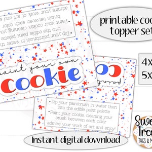 Druckbares 4. Juli Cookie-Topper-Set 4x4 ", 5x4"- PYO 4