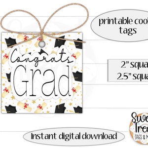 Ensemble imprimable d'étiquettes-cadeaux de remise des diplômes - félicitations pour les diplômés - étiquette cadeau 2 "-2,5" étiquettes de félicitations pour diplômés pour cadeaux de remise des diplômes, biscuits ou friandises