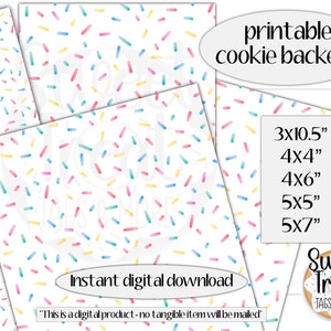 3x10,5 Zoll, 4x4 Zoll, 4x6 Zoll, 5x5 Zoll und 5x7 Zoll druckbare Streusel Cookie Backer - Eiscreme Cookie Backer - Sommer Cookie Backer