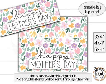 Printable Mother’s Day Treat Bag Toppers - Mother&#39;s day Cookie Packaging - Mother&#39;s Day Cookie Topper - Mother&#39;s Day bag toppers - printable