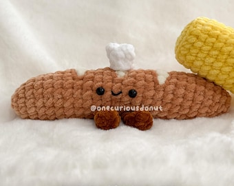 Crochet Baguette, bread chef, Crochet PDF Pattern, french bread, food, Amigurumi Pattern