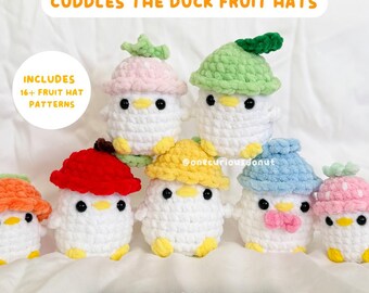 Crochet Duck PATTERN, Crochet Chick in Hats, Cuddles the Duck