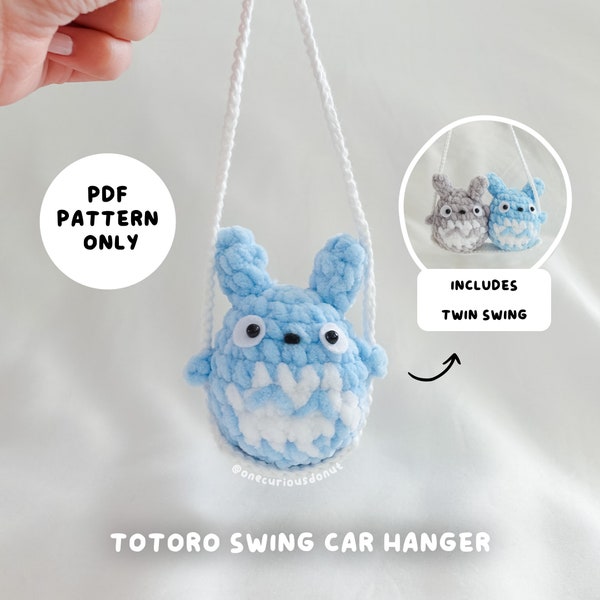 PDF Totoro Schaukel Häkelanleitung, Ghibli Car Hanger, Einzelschaukel, Zwillingsschaukel, Totoro Schaukel, Chibi Totoro, Autozubehör