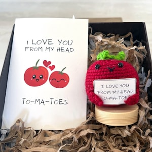 Tomate artisanale au crochet avec carte | Cadeau unique pour les amateurs de légumes l Ambiance positive l Cadeau joyeux l Cadeau pour elle l Cadeau romantique