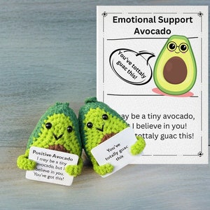 Handmade Crochet Avocado Desk Decor - Motivational Gift for Office, Christmas, Thanksgiving - Customizable Text - Team, Friend, Family gift