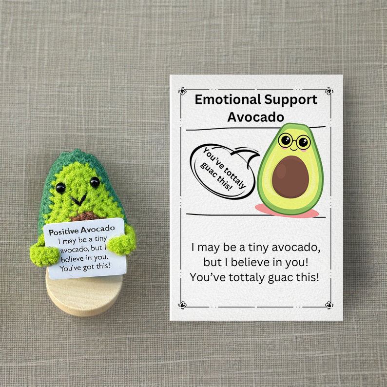 Awesome Avocado-motivational Gift for Family/friends/team,christmas  Gift-thanksgiving Gifts,handmade Crochet Positive Avocado Desk Ornaments 