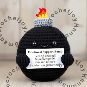 Bomba de crochet para aliviar el estrés, bomba de apoyo emocional, divertido juguete de crochet, pelota antiestrés hecha a mano, regalo relajante, juguete para apretar, decoración del hogar