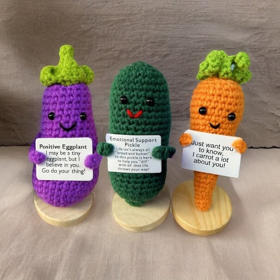  Emotional Support Crochet Fruit Doll, Handmade Crochet