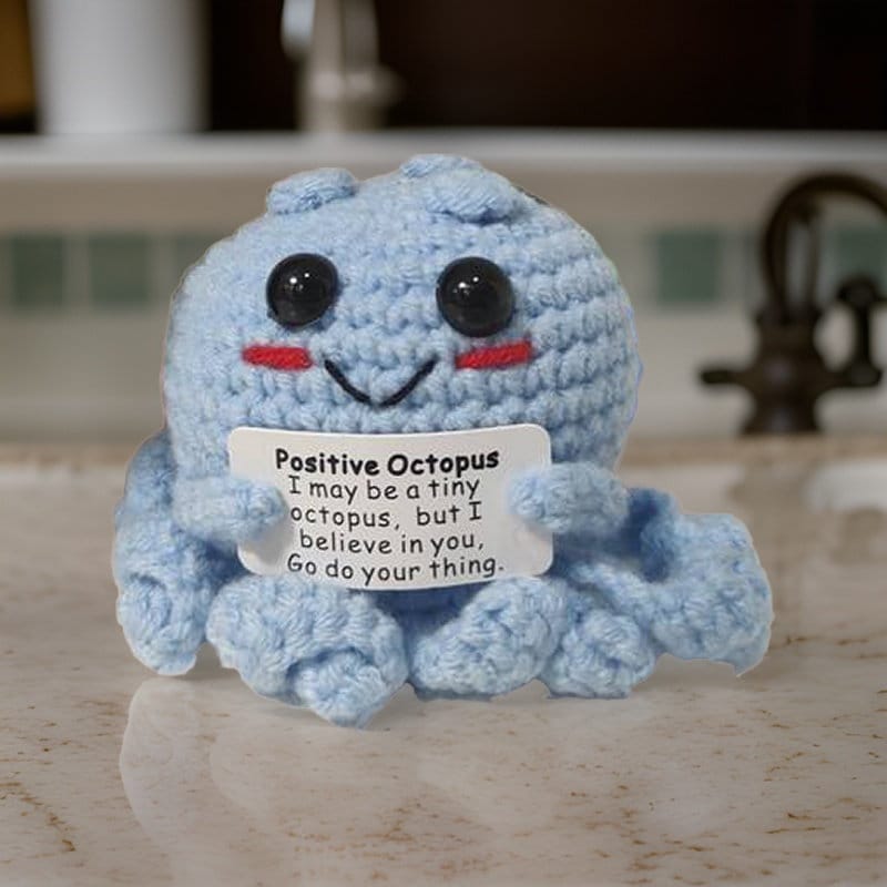 Positive Octopus - Jouet Pieuvre Avec Carte D'encouragement | Support
