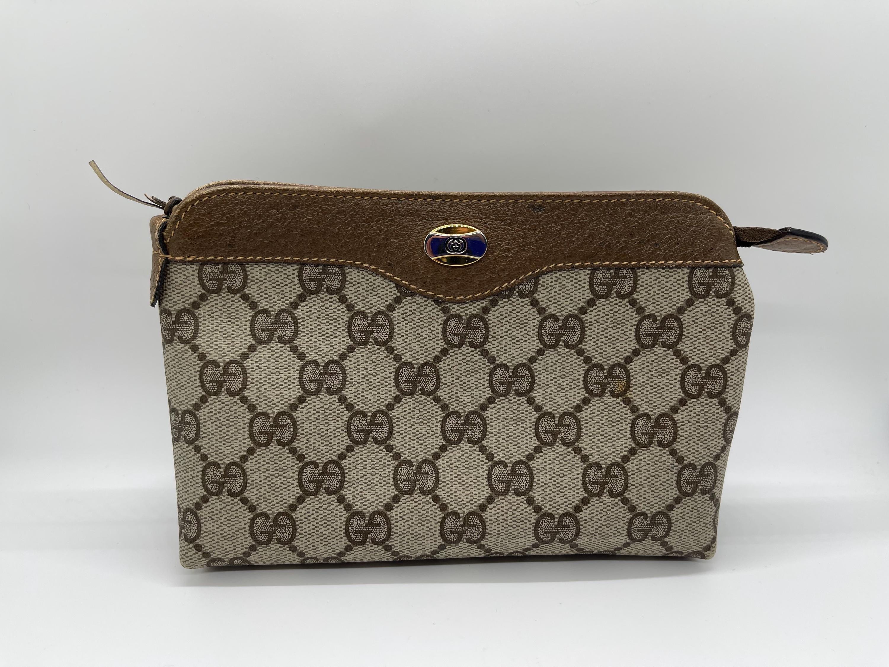 【used】GUCCI ミニポーチ Gucci Mini Bamboo 1973 Top Handle Bag Brown Gold Hardware Classic