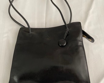 [mfnt] Camille Cool Black 高密度ナイロン牛革バッグ Vintage Monsac MW Black Fine Leather Shoulder Bag-barely