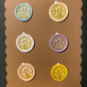 6er Set Wachssiegel abziehen und aufkleben: Pastel