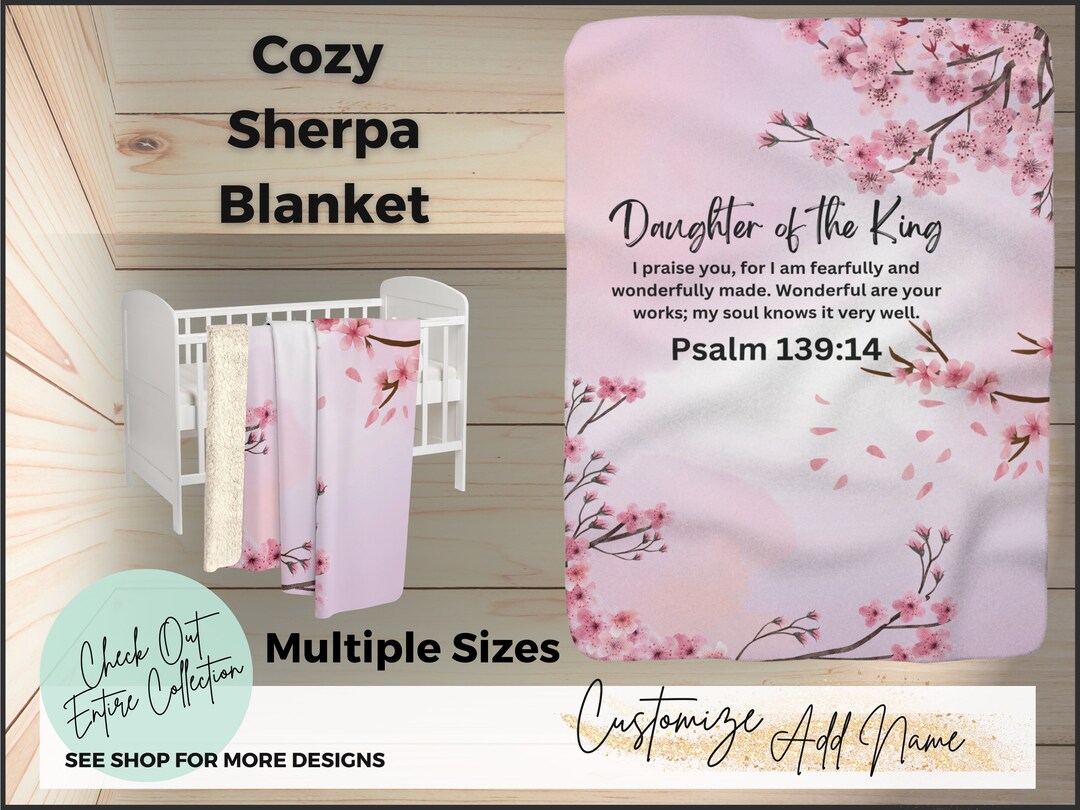 Scripture Baby Blanket Personalized Sherpa Fleece Blanket Etsy