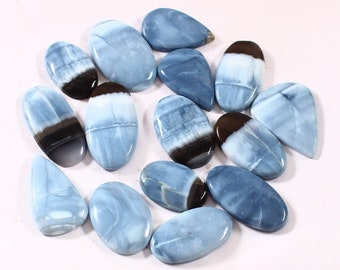 Natural Blue Opal Gemstone, Top Quality Blue Opal Cabochon Lot, Sami Precious Handcrafted Loose Gemstone  For jewelry Making Stones