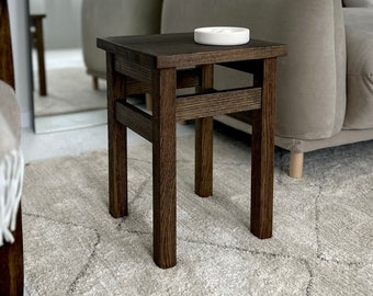 Solid oak stool