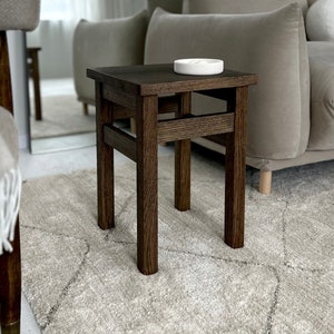 Solid oak stool image 1