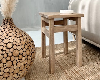 Solid oak stool