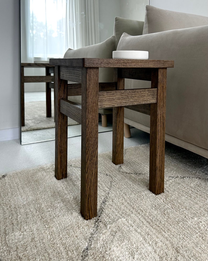 Solid oak stool image 5