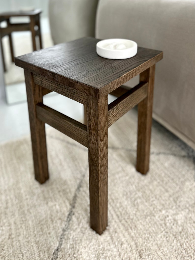 Solid oak stool image 6