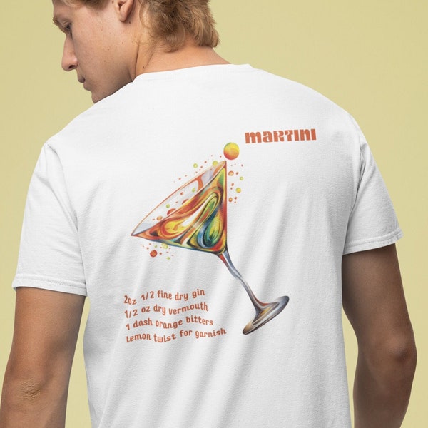 T-shirt MARTINI | T-shirt unisexe | T-shirt Cocktail | T-shirt graphique | T-shirt cocktail pour femmes | T-shirt funny | Cadeau MARTINI