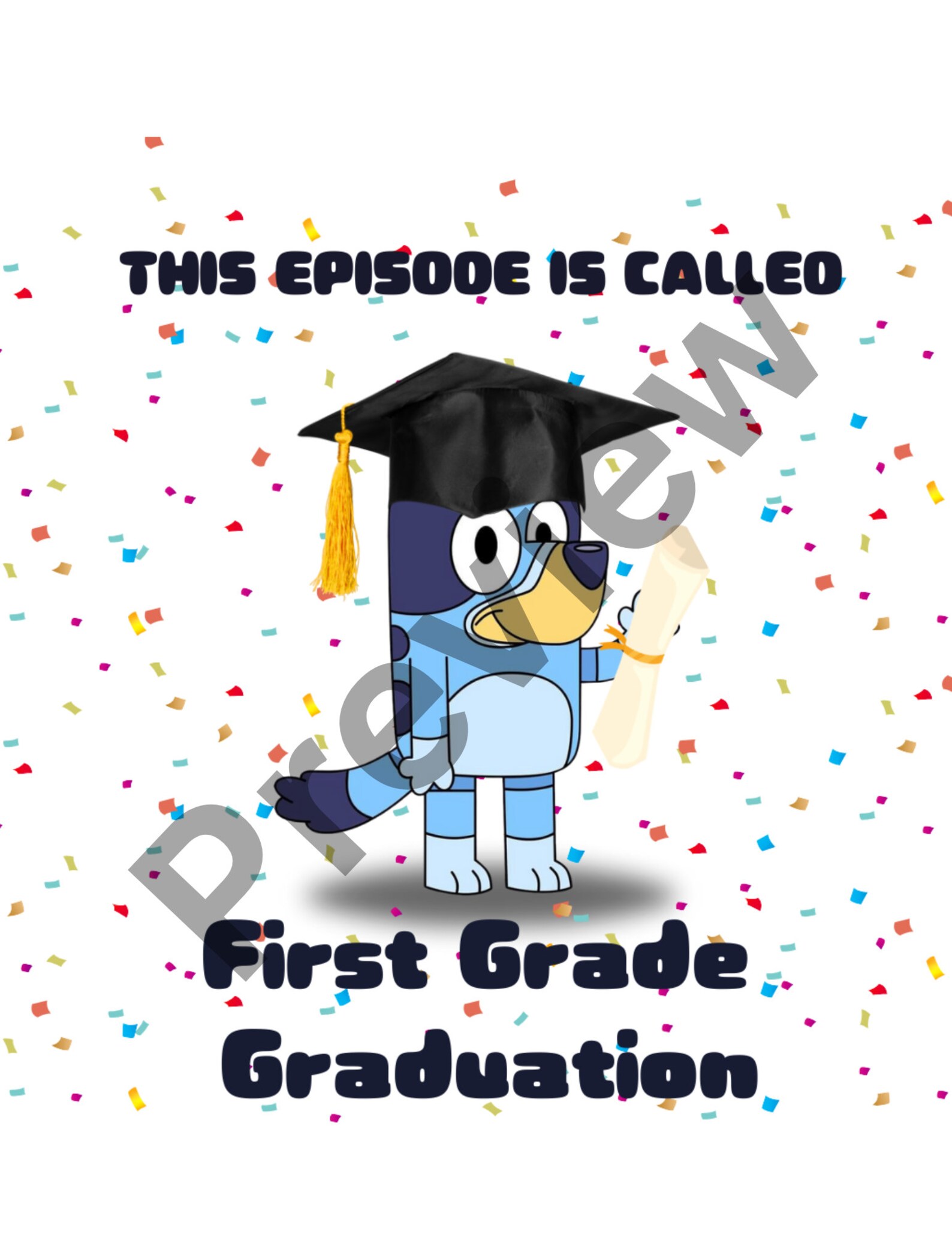 Bluey Graduation Club PNG, Bluey Kindergarten Png, Decal Files, Car