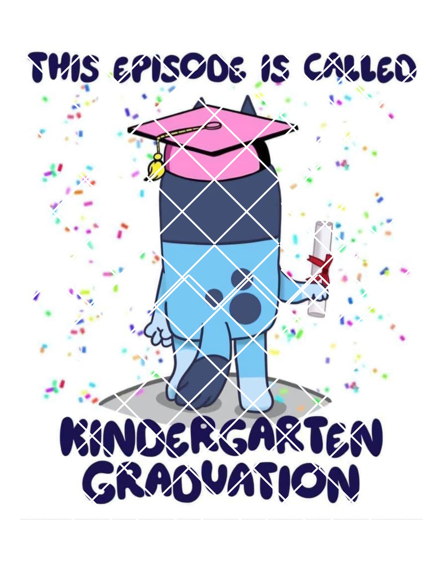 Bluey Graduation Club PNG, Bluey Kindergarten Png, Decal Files, Car
