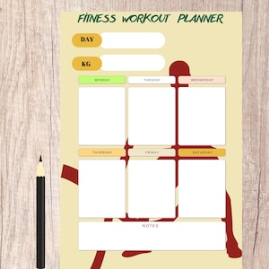 Fitness Program, Dijital Exercise Planner, Exercise Planner, Day by day tracking, Digital Download, PDF File, A4, Digital Fitness Planner