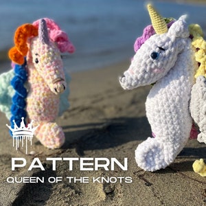 Crochet Unicorn Pattern, Crochet Seahorse Pattern, Fun DIY Knitting Project and Adorable Gift Idea, Digital PDF Instant Download