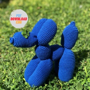 Crochet Pattern: Balloon Dog, Amigurumi Animal, Cute Poodle, and Stuffed Puppy with Artful Downloadable PDF