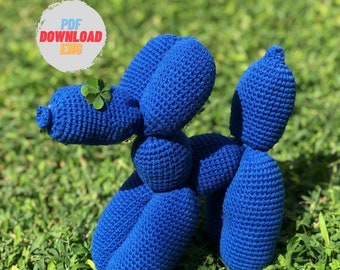 Crochet Pattern: Balloon Dog, Amigurumi Animal, Cute Poodle, and Stuffed Puppy with Artful Downloadable PDF