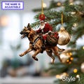 Santa Riding German Shepherd Christmas Ornament \u2013 Funny Dog Lover Tree Hanging Decoration, Holiday Pet Gift, Custom German Shepherd Ornament
