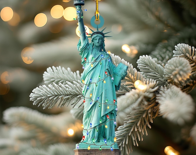 Statue of Liberty Personalized Ornament, Tree Hanging Decor Christmas Ornament Flat 2D Ornament Acrylic / Wooden